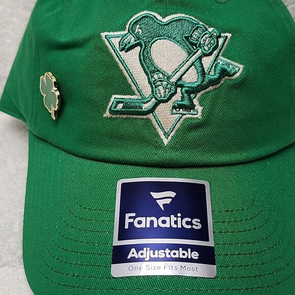 Fanatics Pittsburgh Penguins St Patrick's Green Sliderback Hat - New - Picture 2 of 9